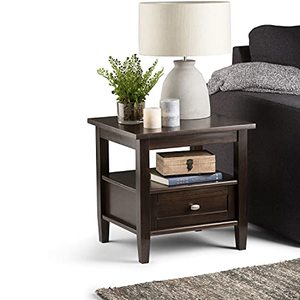 lot 52516 image: SIMPLIHOME Warm Shaker Rectangle Rustic Contemporary End Side Table