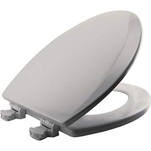 lot 52518 image: BEMIS Toilet Seat, Elongated, Durable Enameled Wood, Ice Grey