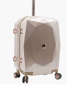 lot 52562 image: kensie Womens 3D Gemstone TSA Lock Hardside Spinner, Rose Gold Suit Case, 28