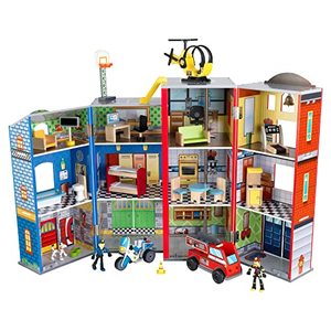 lot 52573 image: KidKraft Everyday Heroes Wooden Playset, 3-Story