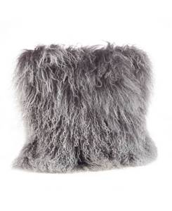 lot 52624 image: Saro Lifestyle Wool Mongolian Lamb Fur Throw Pillow, 16 x 16