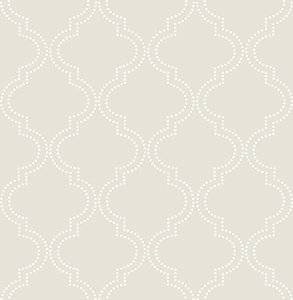 lot 52629 image: Wall Pops Taupe Quatrefoil Peel and Stick Wallpaper
