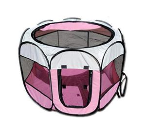 lot 52658 image: Generic 4PPW �� Portable Foldable pet playpen -Pink ,White Large