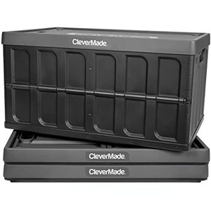 lot 52688 image: 2 - CleverMade 62L Collapsible Storage Bins, Charcoal