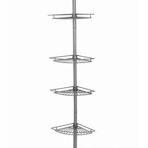 lot 52689 image: Zenna Home Tension Pole Shower Caddy, Nickel