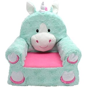 lot 52712 image: Animal Adventure Sweet Seats Teal Unicorn Childrens Plush Chair