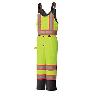 lot 52716 image: Pioneer High Visibility, Waterproof, Windproof Quilted Bib Safety Pants with Adjustable Suspenders, Unisex, 2XL