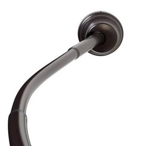 lot 2628 image: Zenna Home NeverRust 32 to 40-Inch Rustproof Dual Mount Curved Stall Shower Rod, Bronze