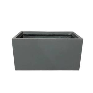 lot 2645 image: 15 Kante Lightweight Modern Long Low Outdoor Concrete Rectangular Planter Charcoal Black - Rosemead Home & Garden, Inc.