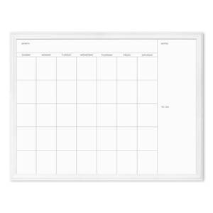 lot 2678 image: U Brands 40x30 Magnetic Dry Erase Calendar Board White Decor Frame