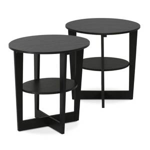 lot 2742 image: Furinno JAYA Oval End Table, Walnut, Set of 2