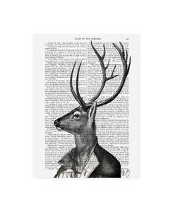 lot 2756 image: Fab Funky Deer Portrait 2 Canvas Art