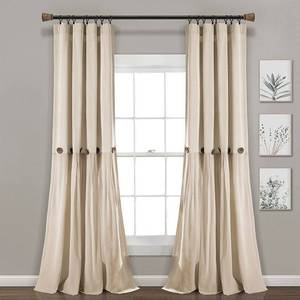 lot 2760 image: Lush Decor Linen Button Single Panel Window Curtain
