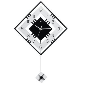 lot 2573 image: Diamond Shaped Clock With Pendulum