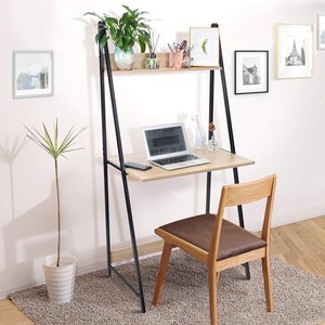 lot 2618 image: SpringSun 2 Tier Ladder Computer Desk With Storage Bookshelf