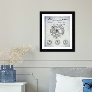 lot 2764 image: Oliver Gal World Time Watch 2009 Fashion Framed Blueprint Wall Art- Retail$82.49