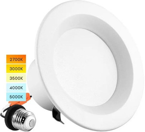 lot 69028 image: Luxrite 4 Led Recessed Can Lights, 5 Color Temperature Selectable, Dimmable, 750 Lumens