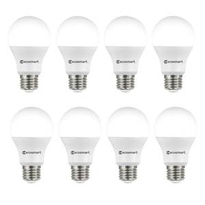 lot 69045 image: EcoSmart 60-Watt Equivalent A19 Non-Dimmable LED Light Bulb Soft White (8-Pack)