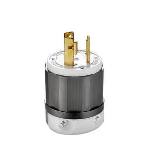 lot 69046 image: 30 Amp 250-Volt Locking Plug, Black and White