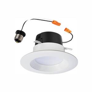 lot 69051 image: Cooper Lighting LT460WH6927R 4 in. White Integrated LED Retrofit Recessed Baffle Trim - 2700K