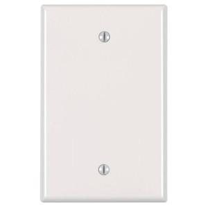 lot 69055 image: Leviton 1-Gang Midway Blank Nylon Wall Plate, White (10-Pack)