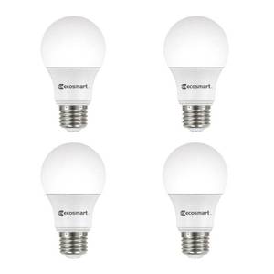 lot 69079 image: EcoSmart 40-Watt Equivalent A19 Dimmable Energy Star LED Light Bulb Bright White (4-Pack)