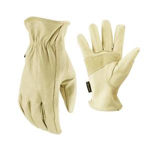 lot 69147 image: FIRM GRIP Medium Grain Pigskin Leather Work Gloves, Beige