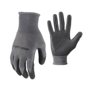 lot 69158 image: FIRM GRIP Large Polyurethane Grip Work Gloves (4-Pair), Gray