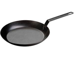 lot 8478 image: Lodge 12 Inch Seasoned Carbon Steel Skillet. Large Steel Skillet for Family Size Cooking