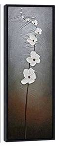lot 8481 image: Wieco Art Modern Contemporary Flowers Black Framed Artwork 100% Hand Painted Abstract Floral Oil Painting on Canvas
