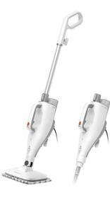 lot 8483 image: Eureka Multifunctional Steam Mop for Hard Floors and Rugs, Lightweight, Convenient Detachable Handheld Unit, LaminateHardwoodTilesCarpetKitchen, NEM100, White