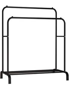 lot 8496 image: UDEAR Garment Rack Freestanding Hanger Double Pole Multi-Functional Bedroom Clothing Rack,Black