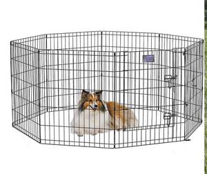 lot 8498 image: MidWest Foldable Metal Dog Exercise Pen  Pet Playpen - 62 x 62 x 30 inches