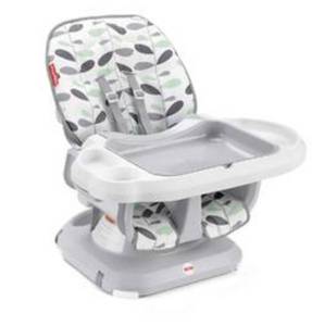 lot 8514 image: Fisher-Price Spacesaver Simple Clean High Chair, Moonlight Forest, Portable Baby-to-Toddler Dining Chair and Booster Seat with Easy Clean Up