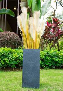 lot 8521 image: Kante Lightweight Concrete Modern Rectangle Outdoor Planter, Charcoal
