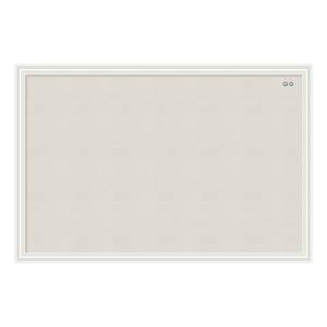 lot 20666 image: U Brands Linen Bulletin Board, 30 x 20, Natural Linen, White MDF Decor Frame, 2074U