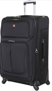 lot 20670 image: SwissGear Sion Softside Luggage with Spinner Wheels, Black, Checked-Large 29-Inch
