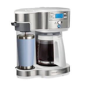 lot 2881 image: Hamilton Beach - 2-Way Programmable 12 Cup and Single-Serve Coffee Maker - WHITE