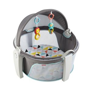 lot 2887 image: Fisher-Price - On-the-Go Baby Dome - GrayWhiteYellowBlueOrangeBlack