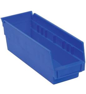 lot 2908 image: Shelf Bin Set of 24 Color Blue, Size 4 H x 4 W x 11.5 D