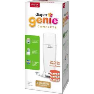 lot 2921 image: Diaper Genie Complete Pail with 3 Refills - White