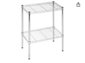 lot 9902 image: Honey Can Do 2-Tier Steel Utility Shelf, Silver , 13.5L x 23.5W x 22.25H