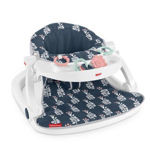lot 9916 image: Fisher-Price Sit-Me-Up Floor Seat with Tray - Navy Garden, Infant Chair