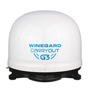 lot 9920 image: Winegard Carryout G3 Portable Automatic Satellite TV Antenna, White Dome for RVs $500 or More