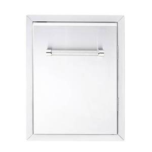 lot 9927 image: KitchenAid 18 Outdoor Kitchen Built-In Grill Cabinet Single Access Door - Silver