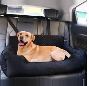 lot 8565 image: Dog Car Seat for Large Dog Under 70 lbs or 2 SmallMedium Dogs, Pet Booster Back seat Bed for Travel Safety with Storage Pocket,Soft Fabric and Non-Slip Base,Detachable and Easy to Clean(Black-L)