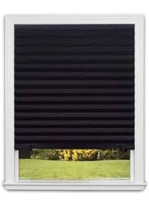 lot 8583 image: Redi Shade Inc Blackout Pleated Paper Shade, 48 in x 72 in, 6 pack, Black