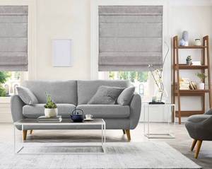 lot 8586 image: CHICOLOGY Roman Shades for Windows, Room Darkening Shades , Window Shades , 27W X 64H , Belgian Denim (Privacy & Light Filtering)