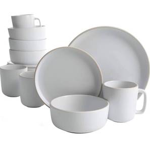 lot 8597 image: Gibson Home Dinnerware Set, Service for Four (16pcs), White