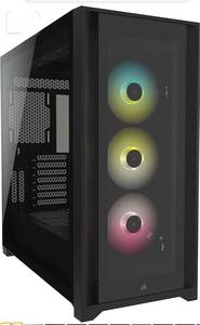 lot 8606 image: Corsair iCUE 5000X RGB Tempered Glass Mid-Tower ATX PC Smart Case - Black